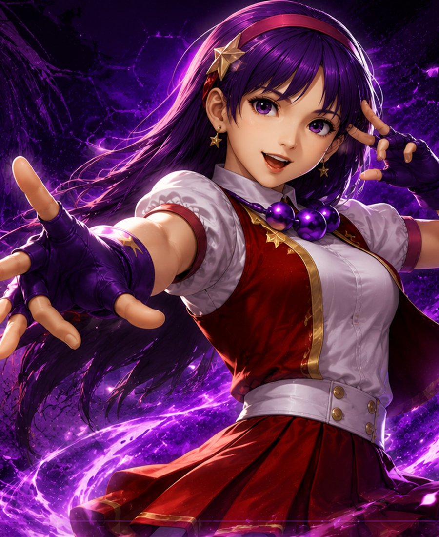 Athena com energia roxa